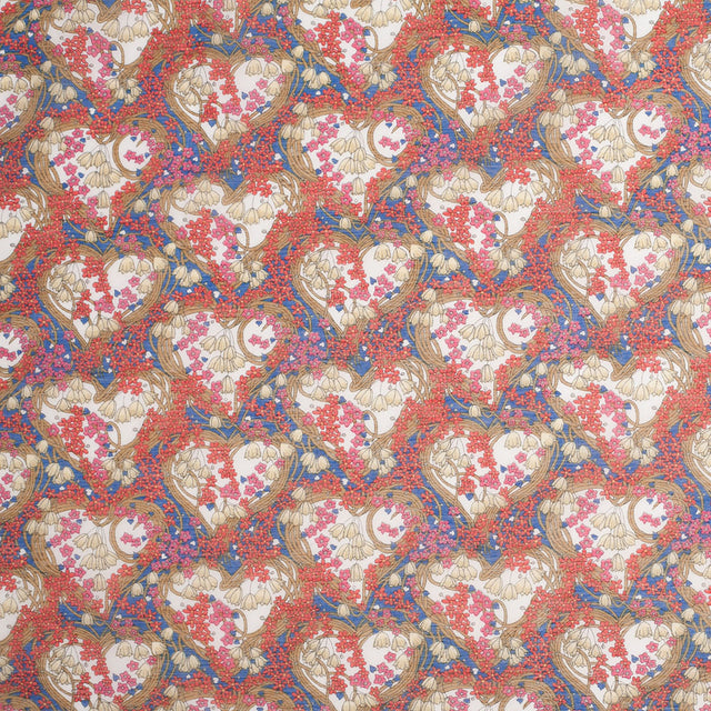 Liberty of London Amy Jane Blue/Red Silk-Cotton Voile