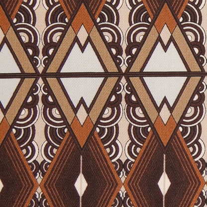 Brown/Beige Geometric Cotton Twill - Detail