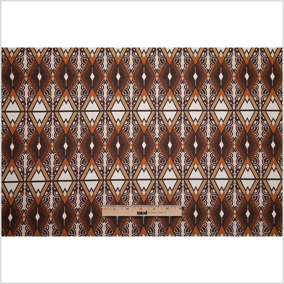 Brown/Beige Geometric Cotton Twill - Full