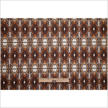 Brown/Beige Geometric Cotton Twill - Full