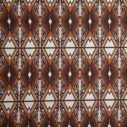 Brown/Beige Geometric Cotton Twill
