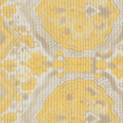 Metallic Gold/Maize Striped Floral Silk-Cotton Voile Detail