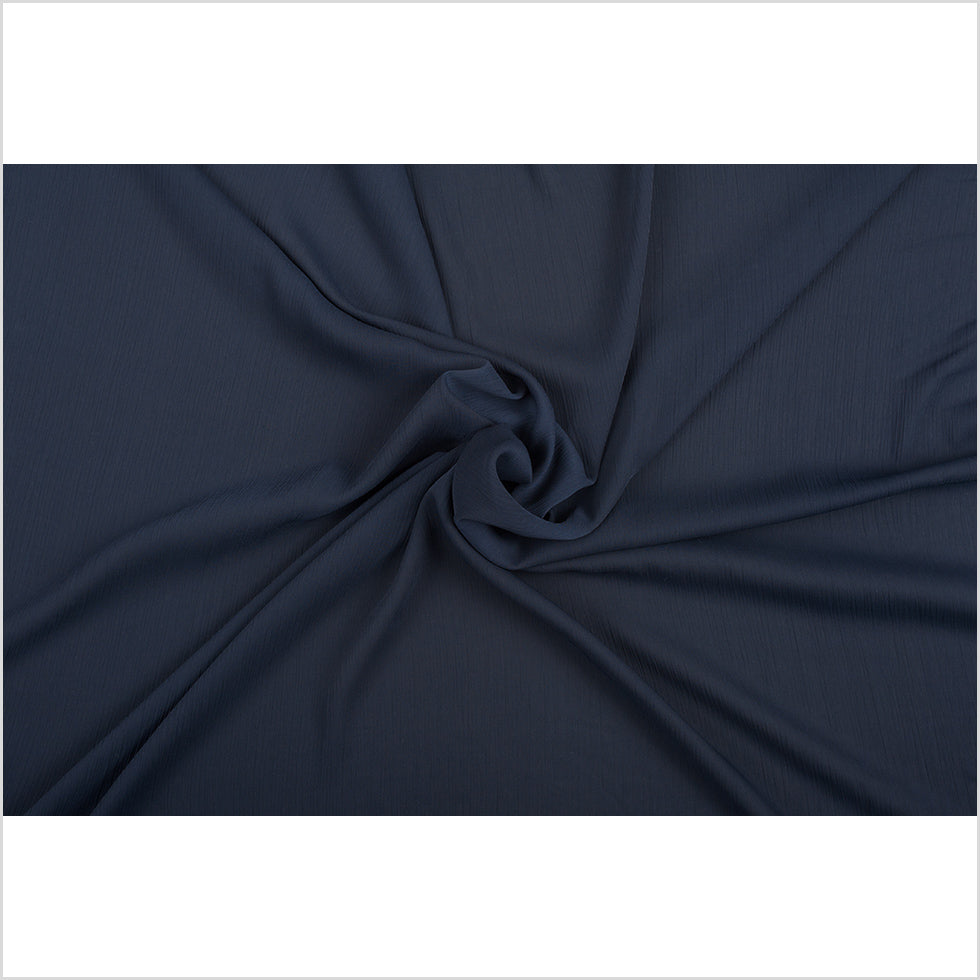 Perfect Navy Stretch Crinkled Polyester Chiffon Full