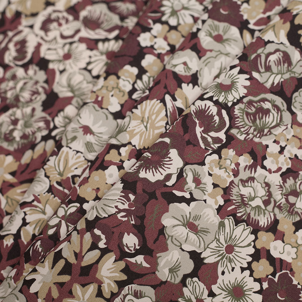 Liberty of London Chive Country Port/Olive Cotton Poplin Detail