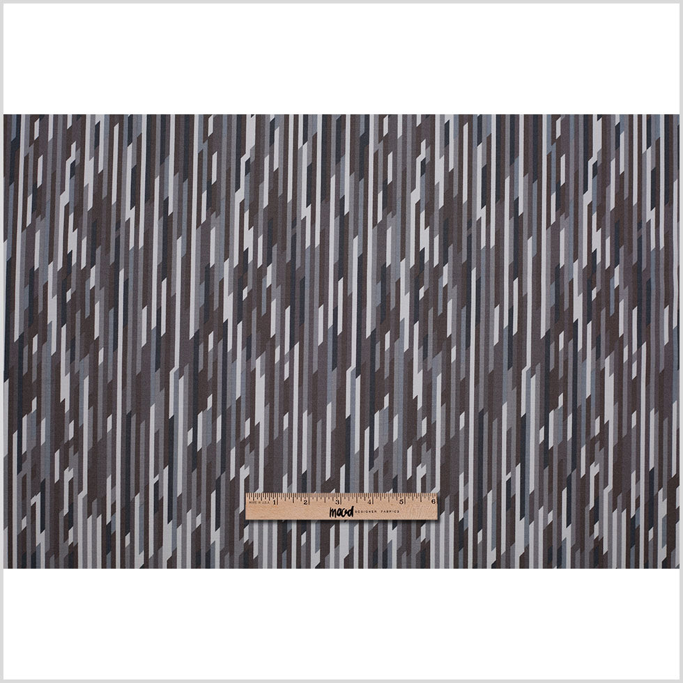 Liberty Of London Mike Gray/Blue/Brown Stretch Cotton Poplin Full