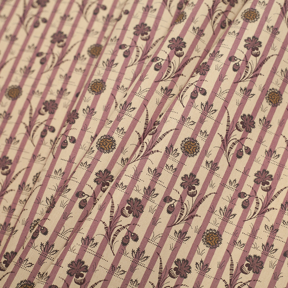 Liberty of London Hulme Purple/Gold Cotton Poplin Folded