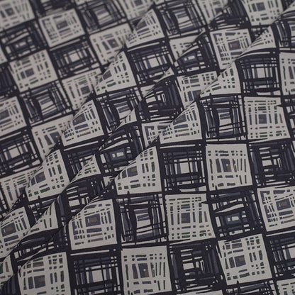 Liberty of London Rhian Green/Gray Cotton Poplin Detail
