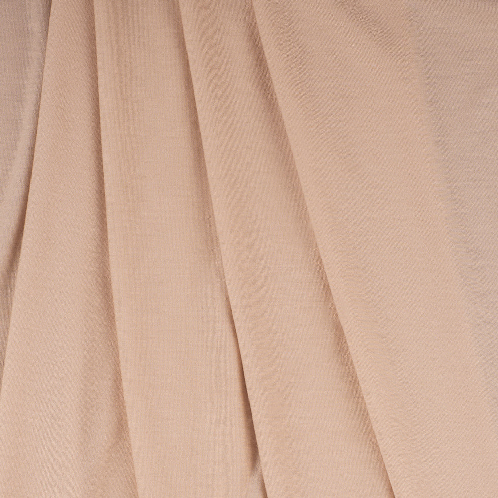 Bisque Solid Viscose Jersey Folded
