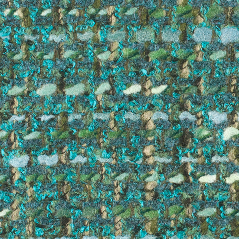 Teal/Moss Wool Blended Tweed Coating Detail