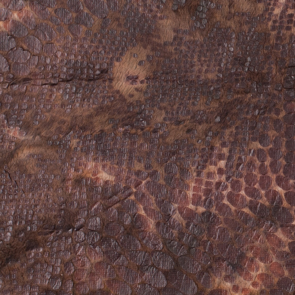 Brown Knitted Faux Fur with Reptillain Laminate Detail