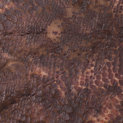 Brown Knitted Faux Fur with Reptillain Laminate Detail