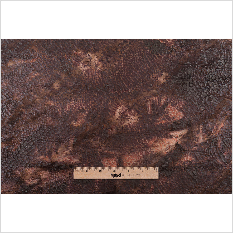Brown Knitted Faux Fur with Reptillain Laminate Full