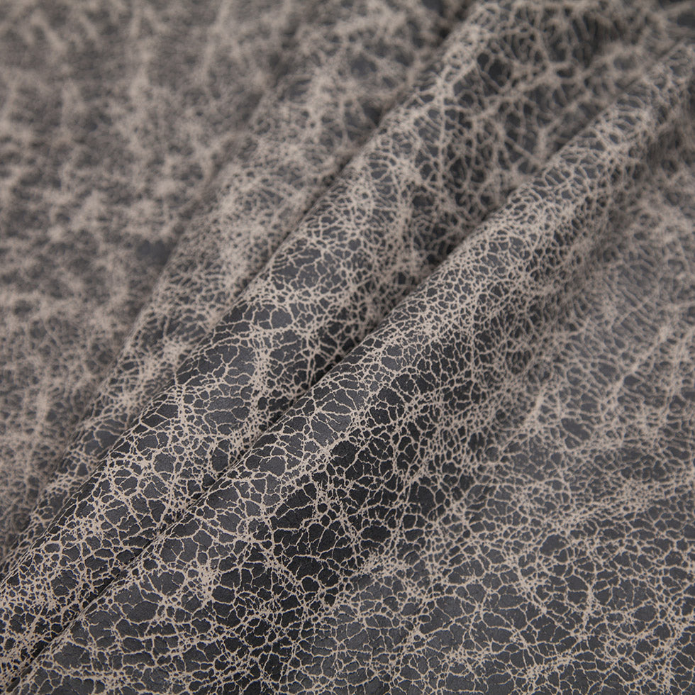 Small Ivory/Gray Crackle Lamb Suede - Detail