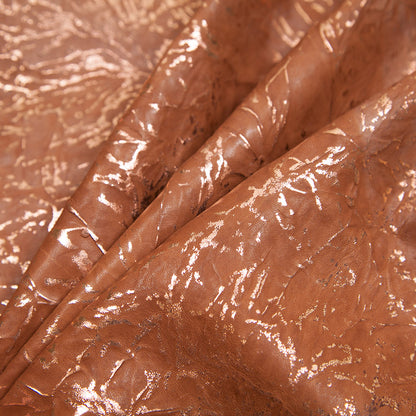 Small Brown/Rose Gold Metallic Coated Goat Leather Folded