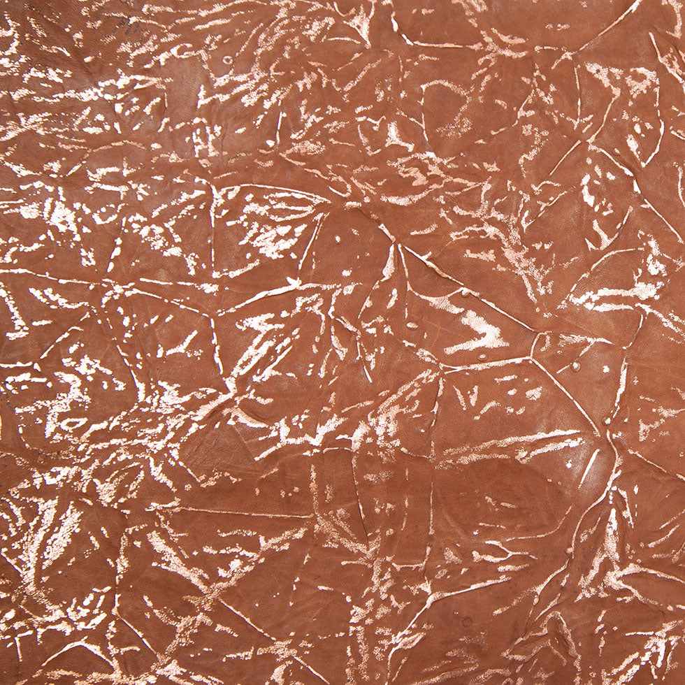 Small Brown/Rose Gold Metallic Coated Goat Leather Full