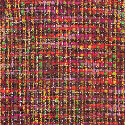 Neon Multicolor Wool Blended Tweed Coating