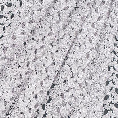 Metallic Silver Crocheted Lace - Folded