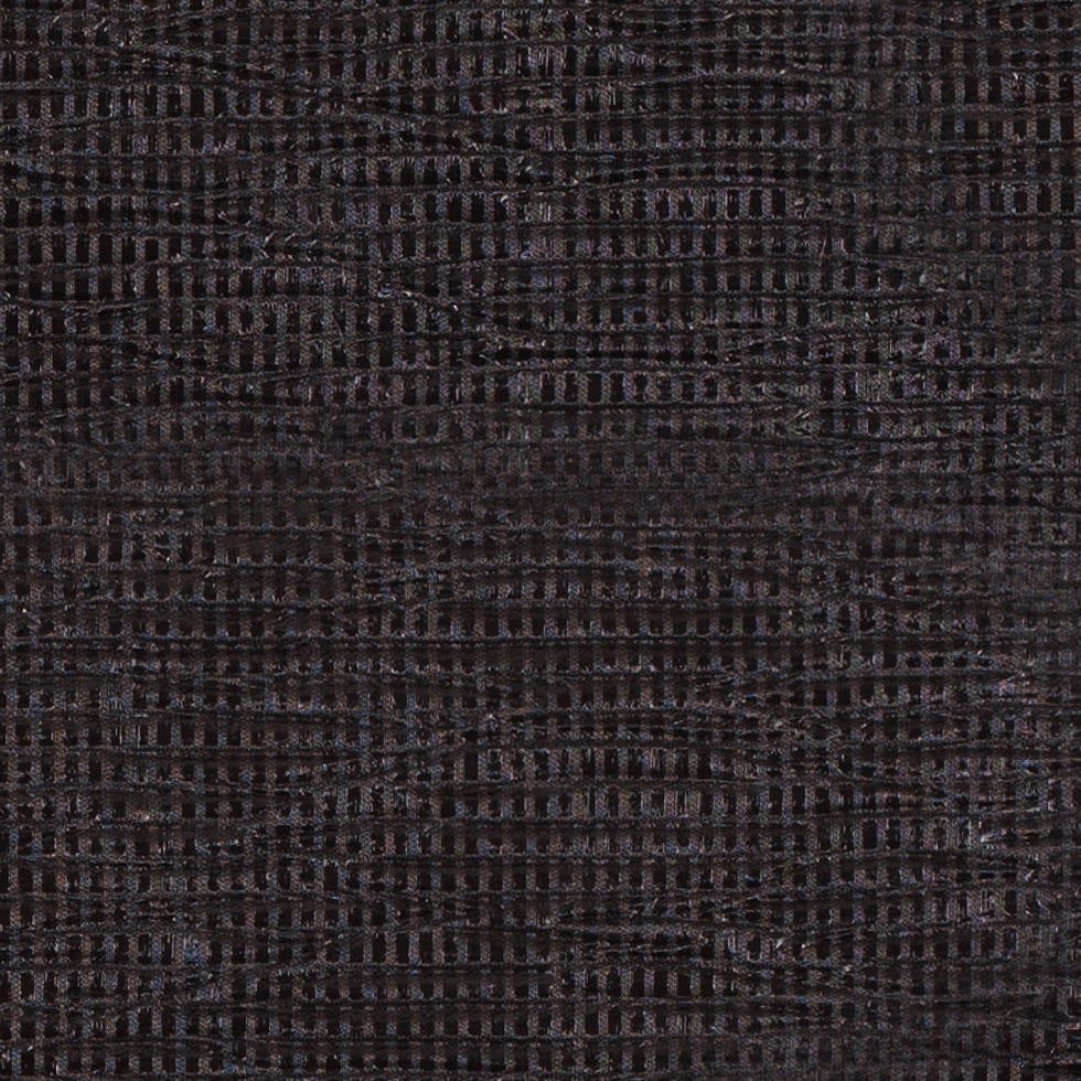Black Crinkled Laminated Polyester Novelty Knit Detail