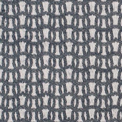 White/Navy Cotton Jacquard Detail