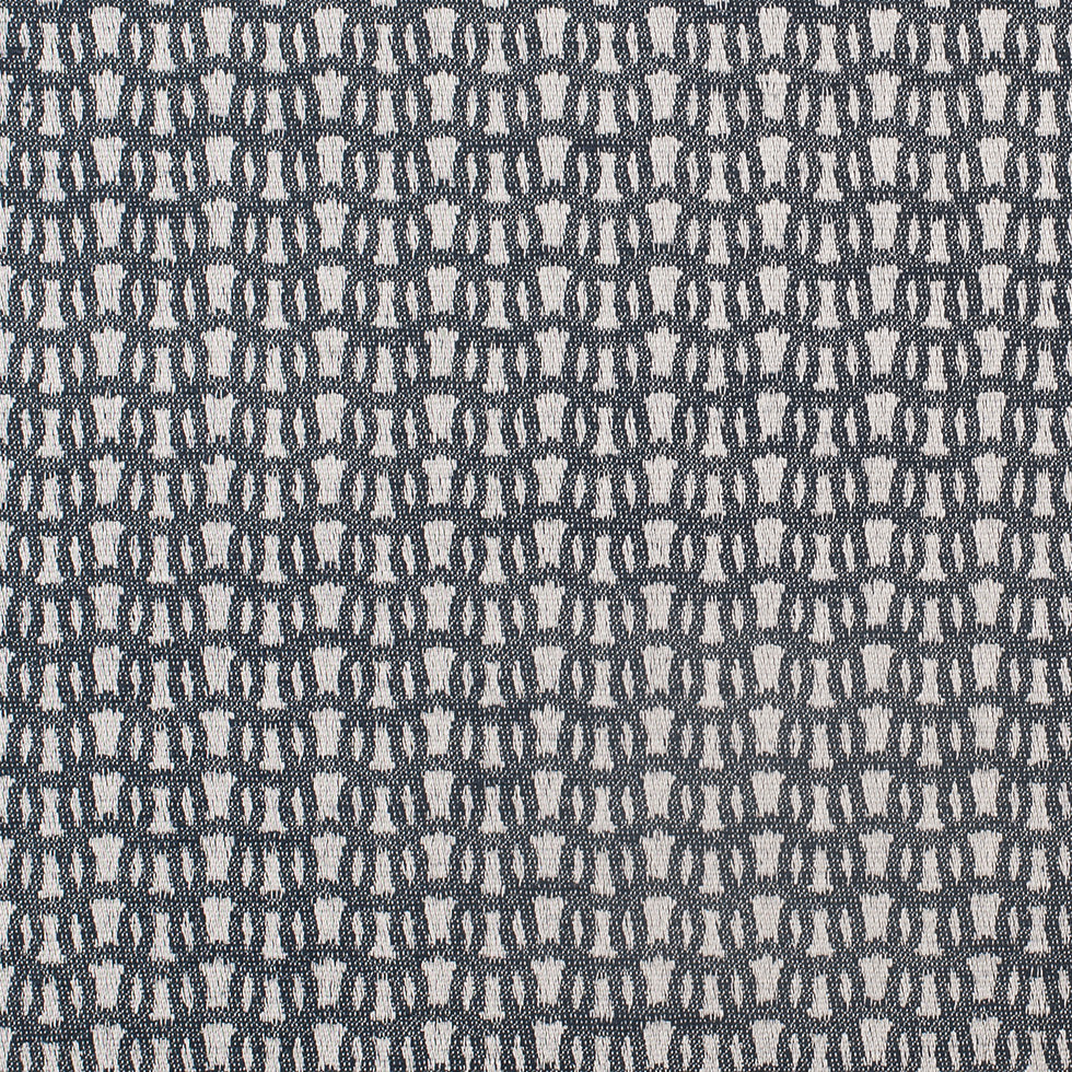 White/Navy Cotton Jacquard