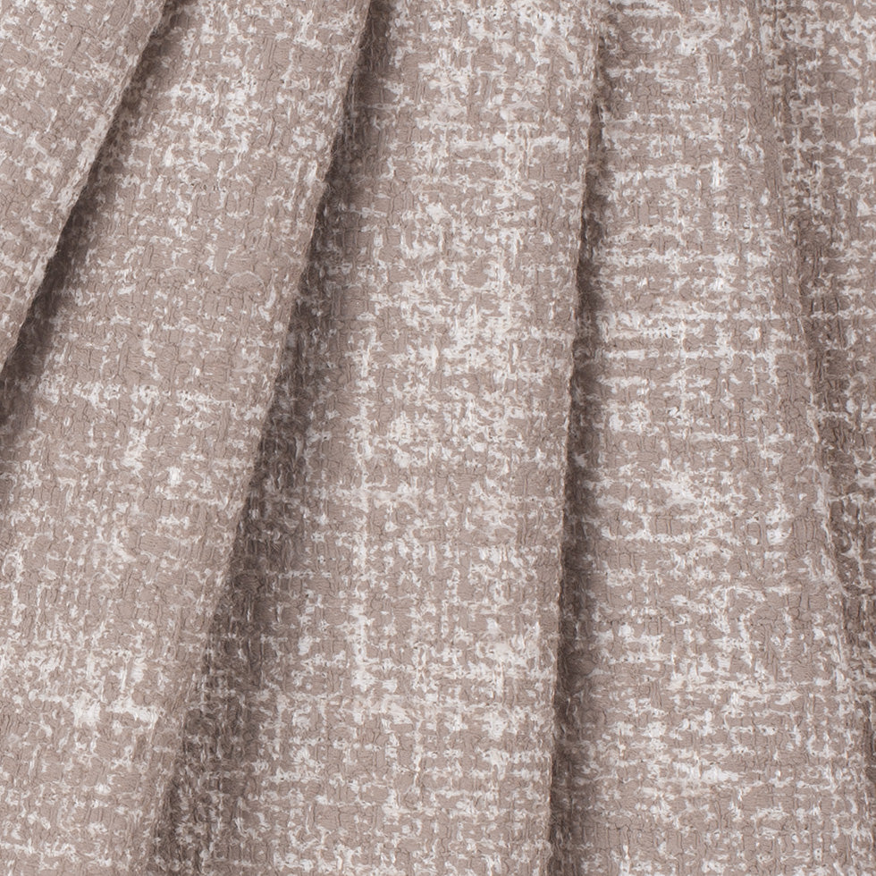 Taupe and Cream Coated Intricately Woven Cotton Blend - Folded