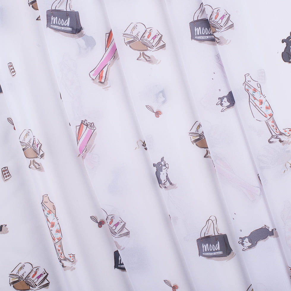 Mood Icons Digitally Printed Polyester Chiffon Detail
