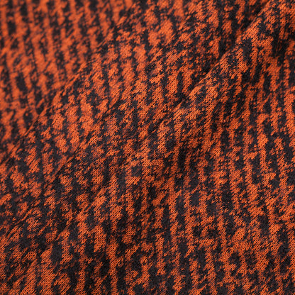 Black and Orange Abstract Blended Virgin Wool Knit Folded