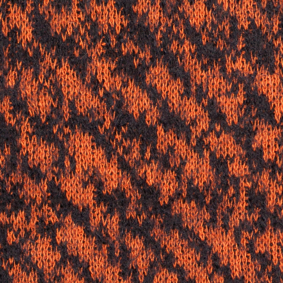 Black and Orange Abstract Blended Virgin Wool Knit Detail