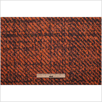 Black and Orange Abstract Blended Virgin Wool Knit Full