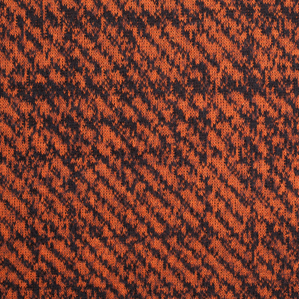 Black and Orange Abstract Blended Virgin Wool Knit