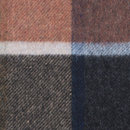 Italian Tri-Color Plaid Wool Blended Coating Detail