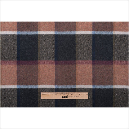 Italian Tri-Color Plaid Wool Blended Coating Full