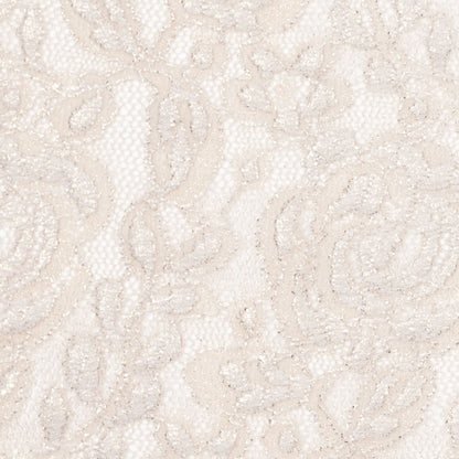 Metallic Coated Gold/Beige Floral Nylon Lace Detail