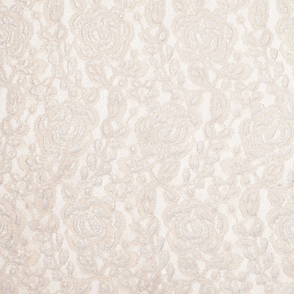 Metallic Coated Gold/Beige Floral Nylon Lace