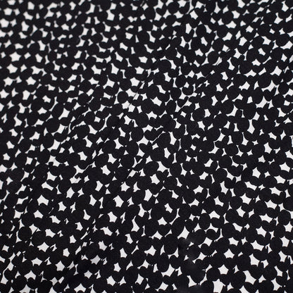 Black and White Geometric Rayon Jersey - Folded
