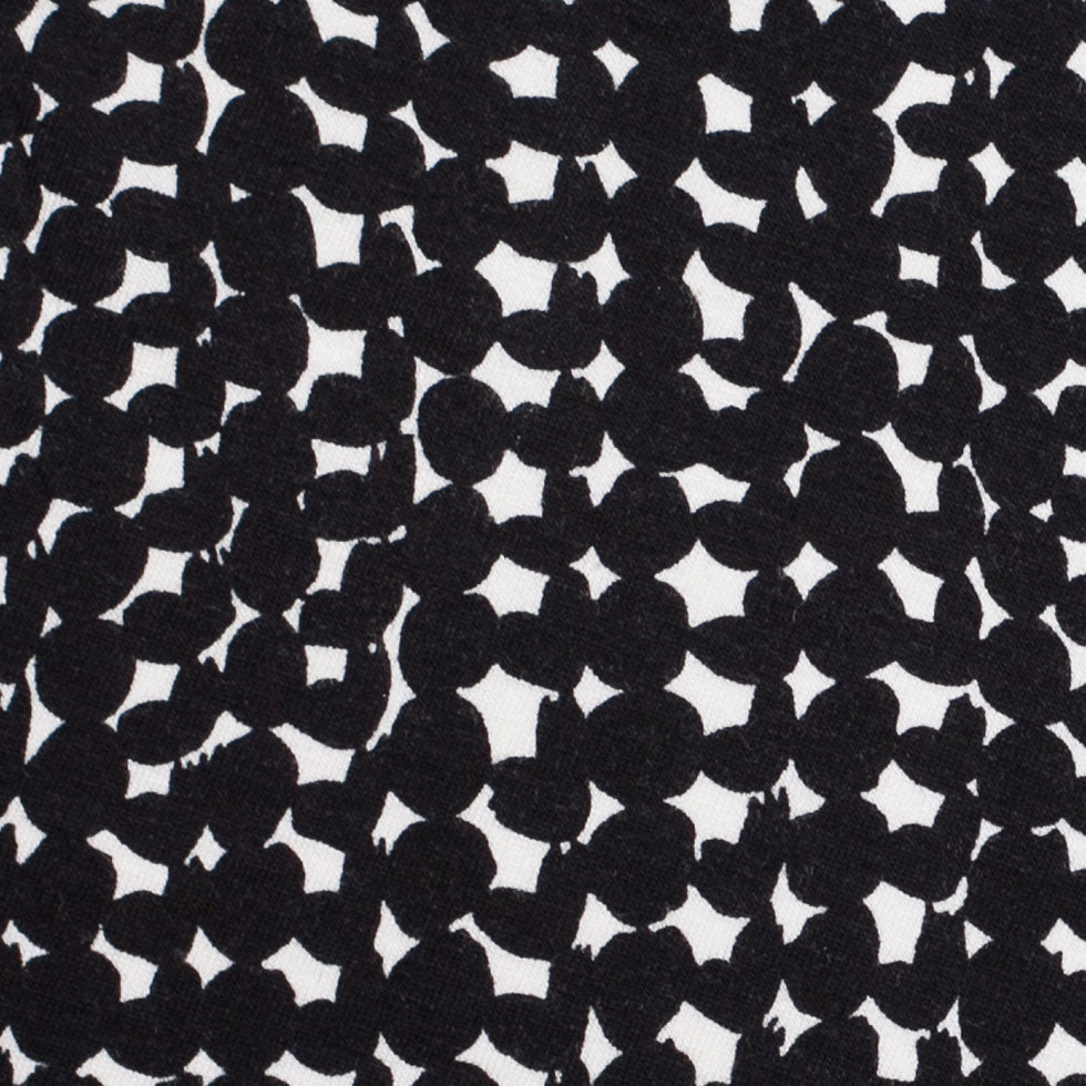 Black and White Geometric Rayon Jersey - Detail