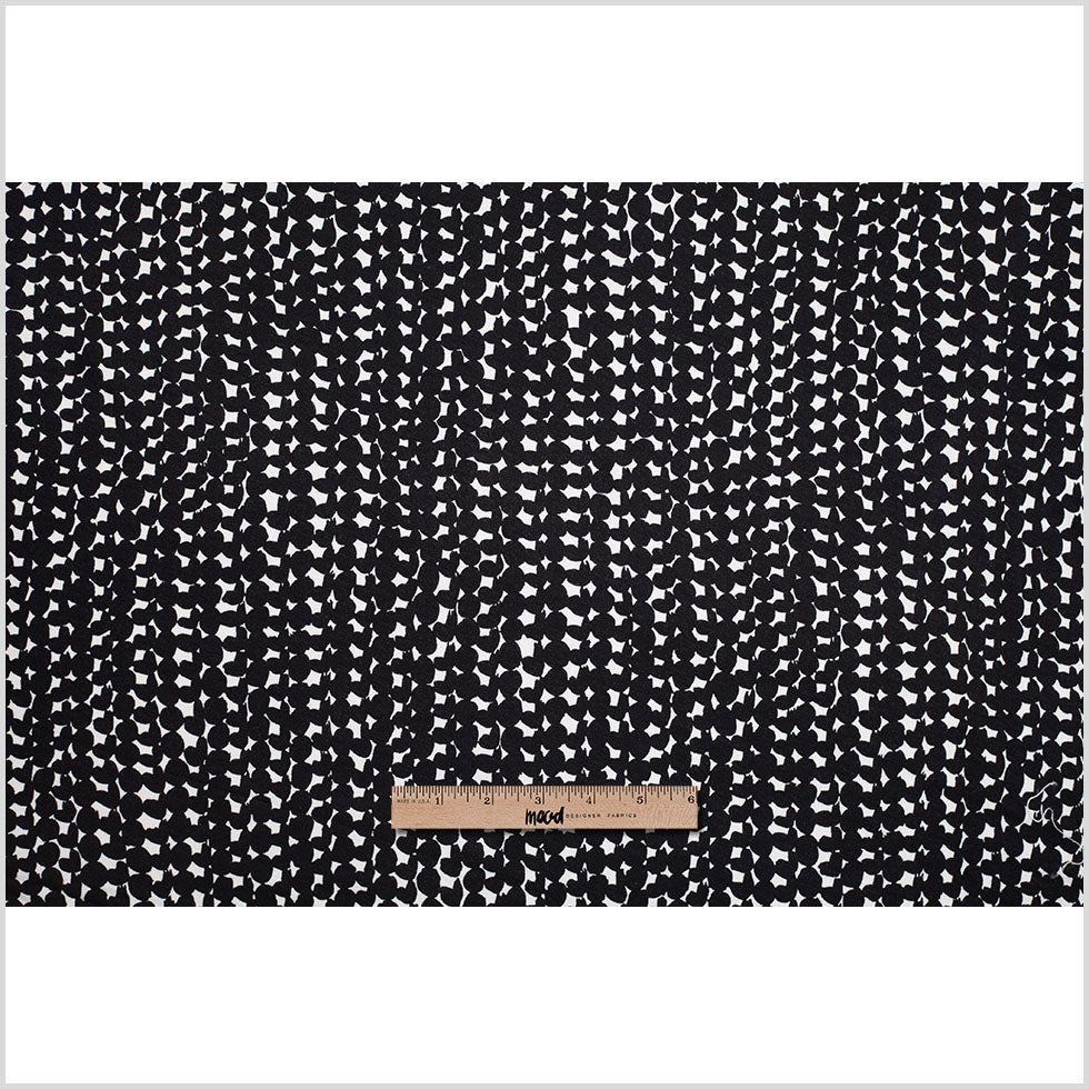 Black and White Geometric Rayon Jersey - Full