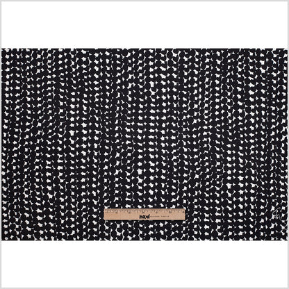 Black and White Geometric Rayon Jersey - Full