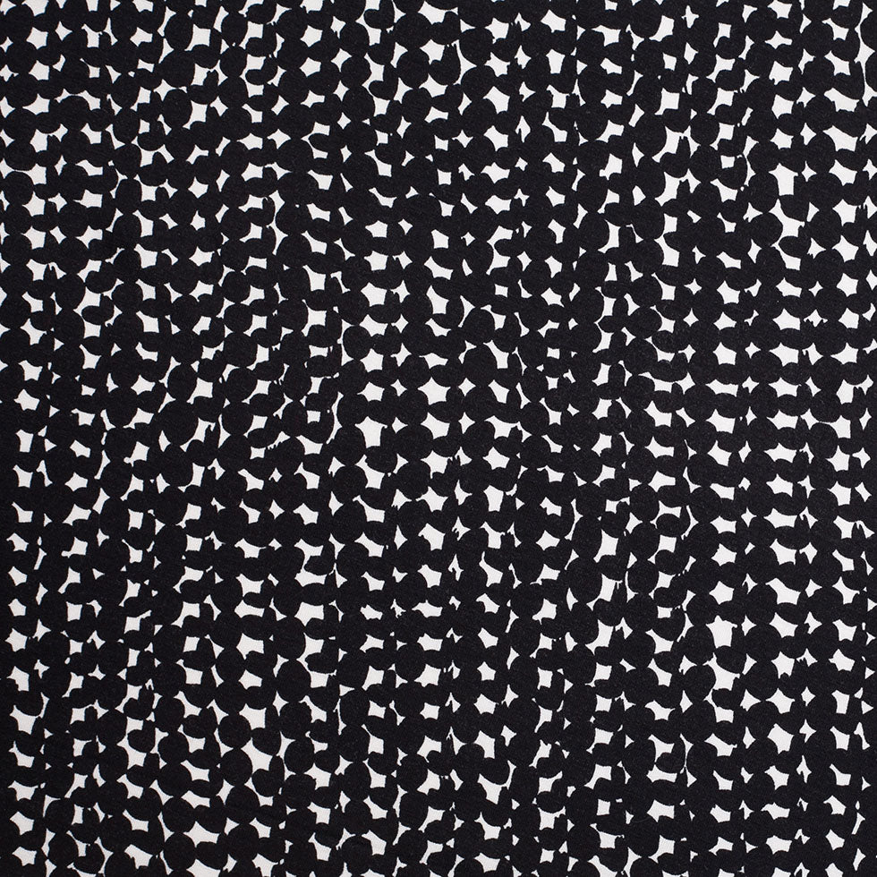 Black and White Geometric Rayon Jersey