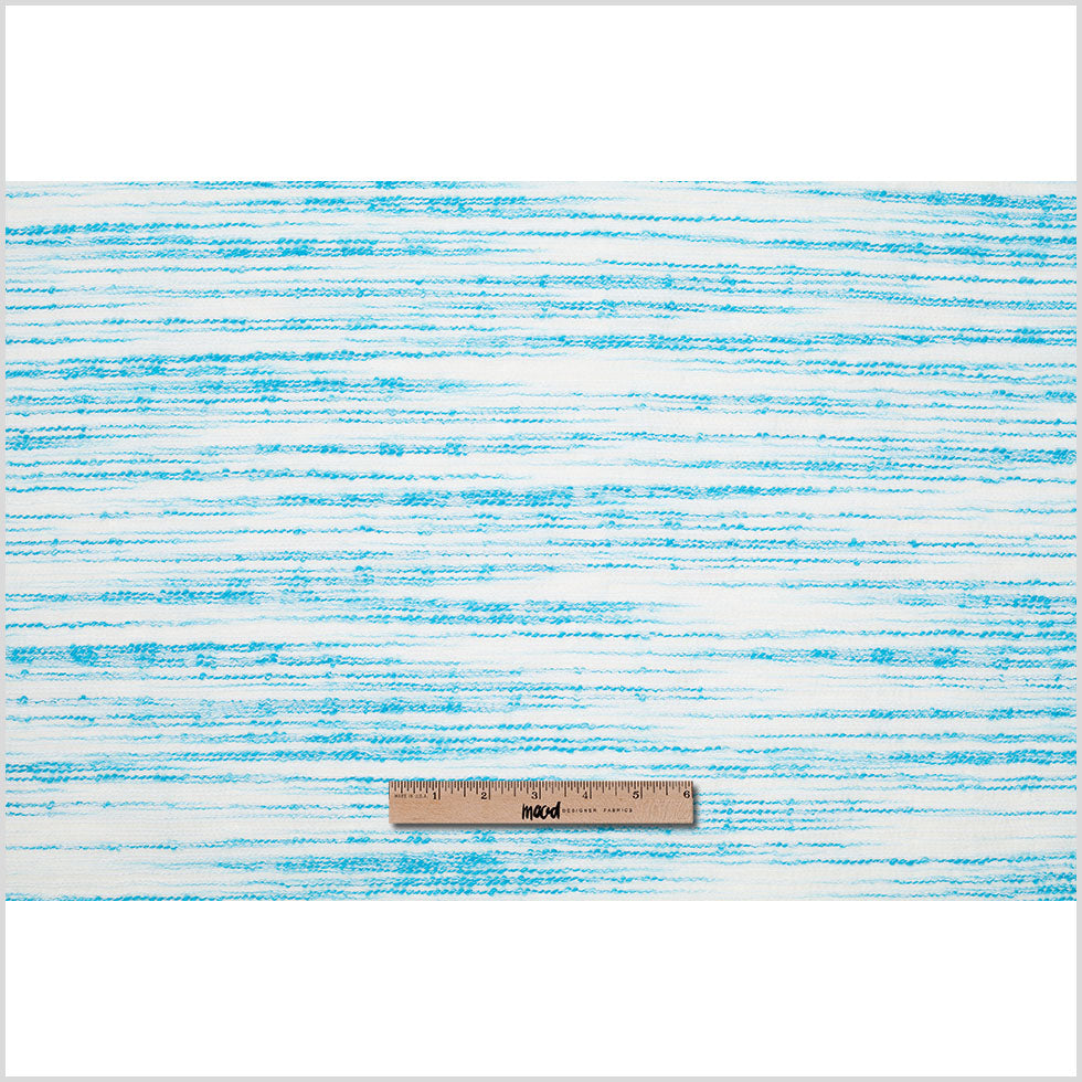 Turquoise/White Textural Striated Cotton Blend Full