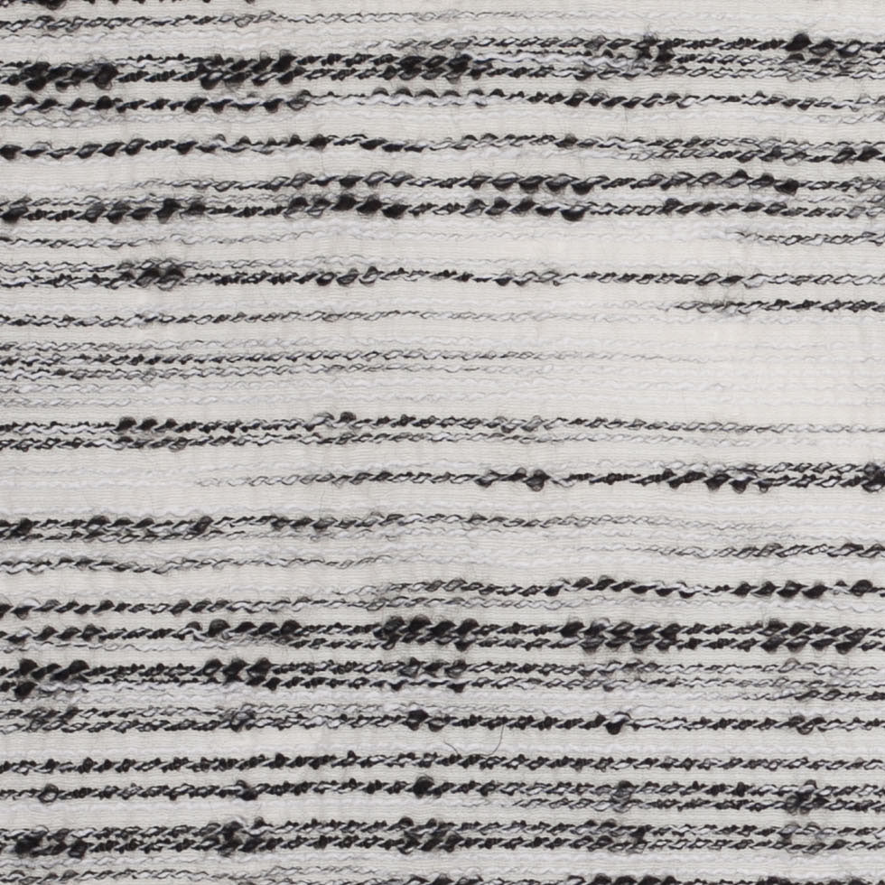 Black/White Textural Striated Cotton Blend Detail