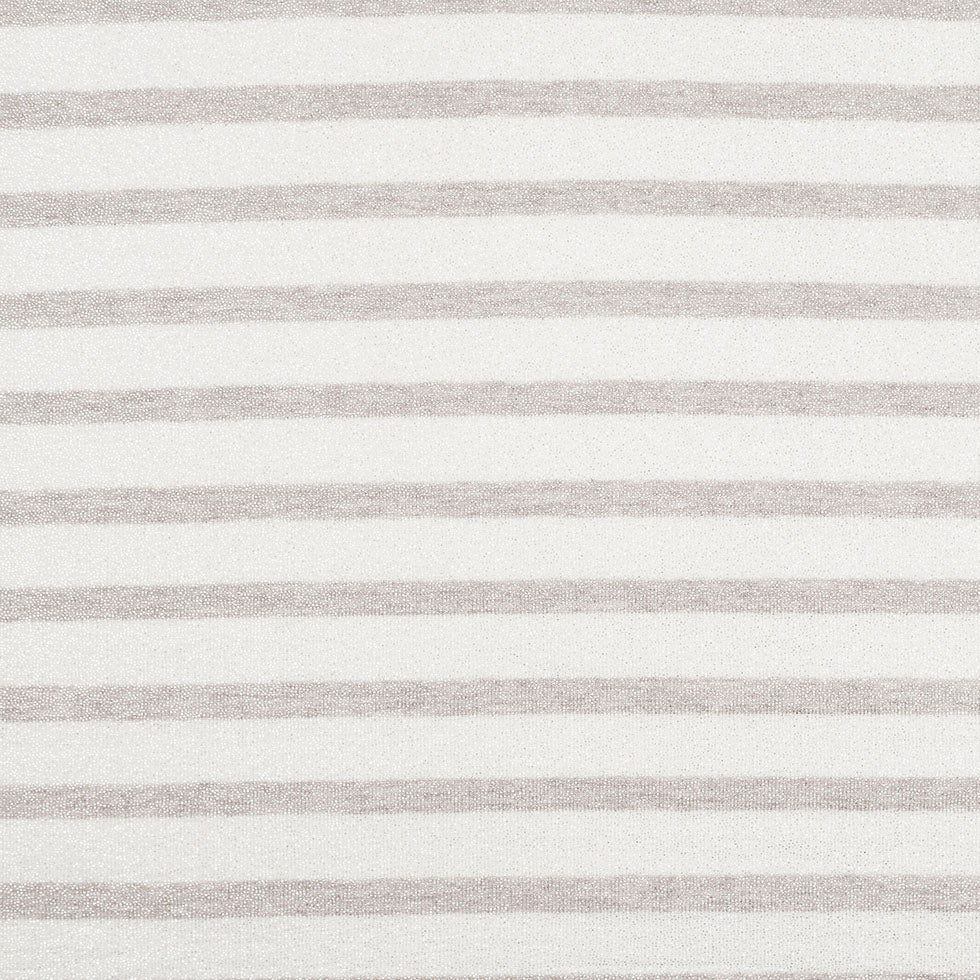 Oyster/Brown Gray Metallic Striped Cotton Jersey Knit