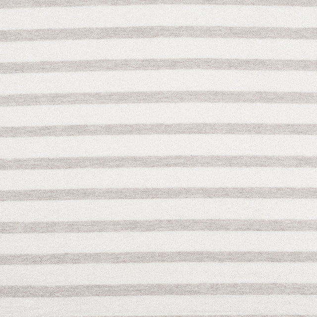Oyster/Brown Gray Metallic Striped Cotton Jersey Knit