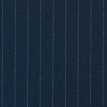 Italian Navy Pin Striped Blended Linen Woven Detail