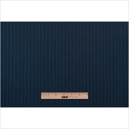 Italian Navy Pin Striped Blended Linen Woven Full
