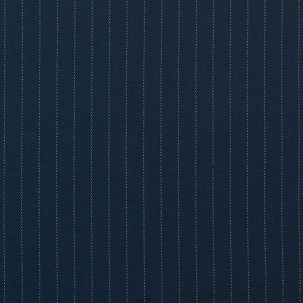 Italian Navy Pin Striped Blended Linen Woven