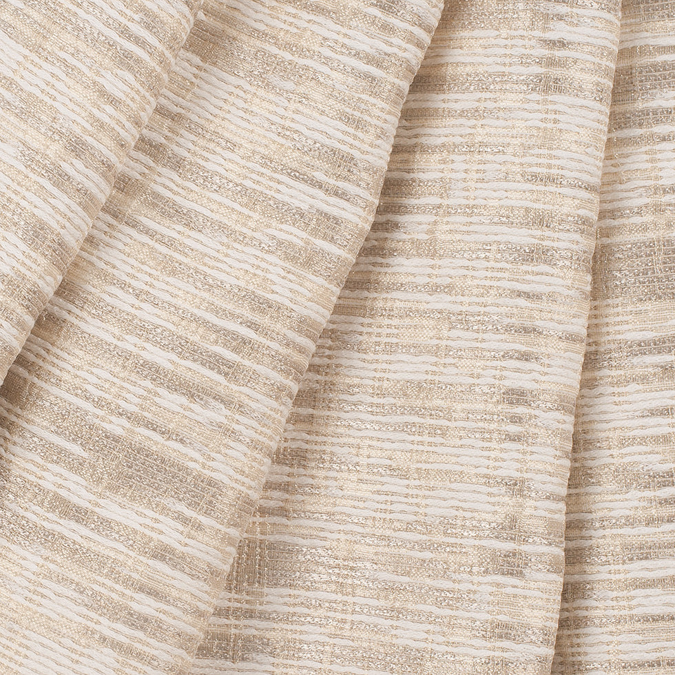 Metallic Gold/Cream Blended Silk-Cotton Woven Folded