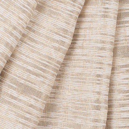Metallic Gold/Cream Blended Silk-Cotton Woven Folded