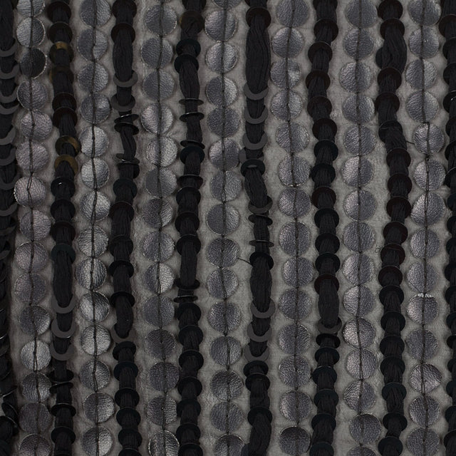 Black Striped Viscose-Polyester Sequins