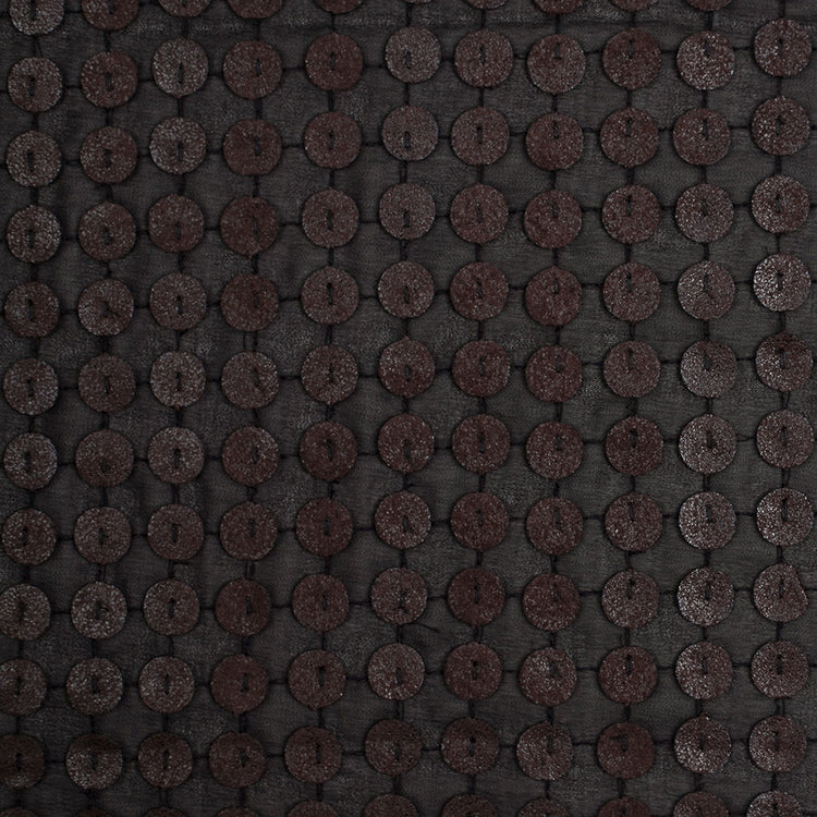 template--26688905969737__main-Black and Brown Circular Sequined Novelty Polyester Woven